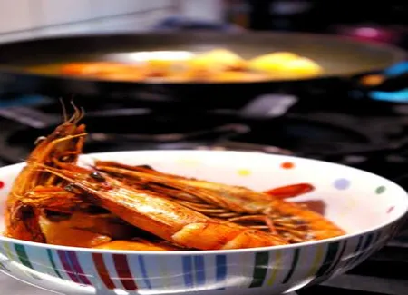 Gambas sautées au beurre de mangue