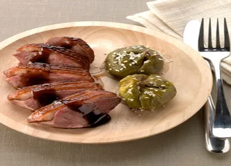 Magret et figues rôties au sésame