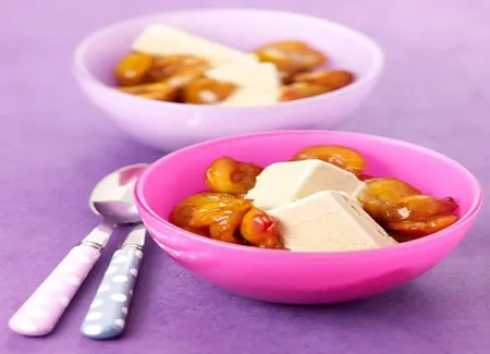 Mirabelles poêlées et glace