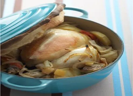 Poularde en baeckeofe