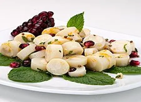 Salade de cur de palmier et grenade