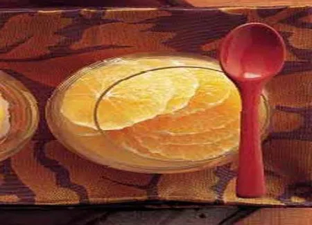 Sorbet mangue, salade de mandarines