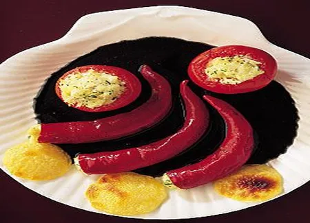 Tomates et piquillos au cabillaud