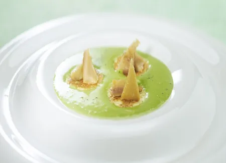 Blinis de pommes de terre, reblochon, cressonnière et hareng fumé