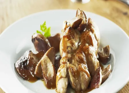 Cocotte de ris de veau aux cèpes