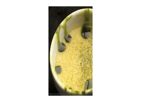 Crème brûlée au brie de meaux et matcha du chef hissa