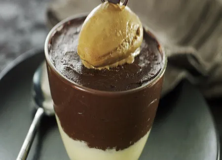 Crémeux chocolat fleur de cao, mascarpone et glace moka