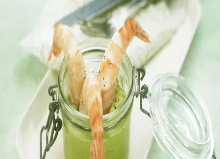 Crevettes avocat et yuzu