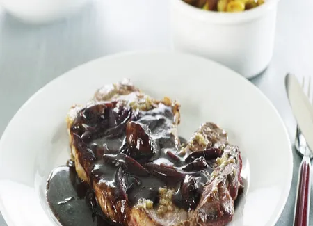 Entrecôte à la moelle et sa sauce au vin