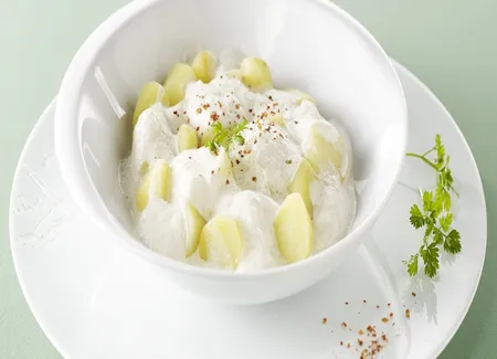 Lait fumé, pommes de terre (hareng pomme à l'huile revisité)