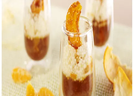 Perles du japon, mandarines rôties au miel
