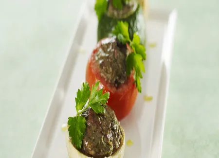 Petits farcis des anges, crème à l'ail doux