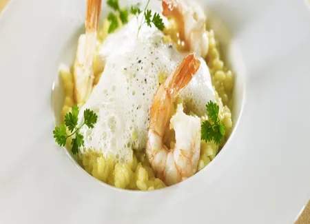Risotto de crevettes, coriandre et citronnelle