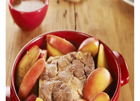 Rôti de porc au cidre et aux pommes