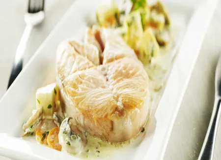 Saumon, sauce champagne