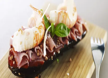 Tartine d'aubergine au blé noir
