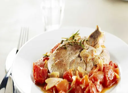 Tranche de gigot à la tomate