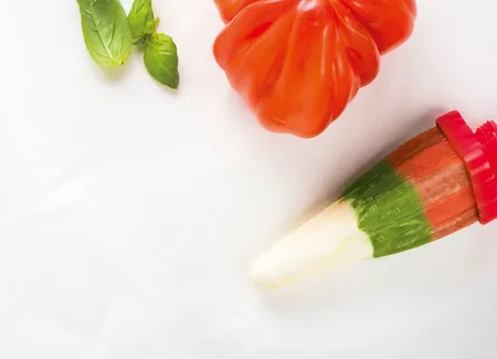 Sorbet fusée tomate mozza & basilic
