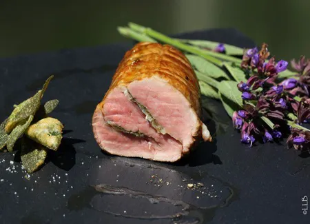 Feuilleton de veau de lait aux champignons