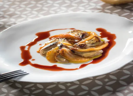 Tarte fine de foie gras & pommes façon plancha