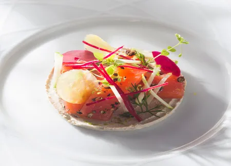 Truite de nos lacs gravlax granny-smith