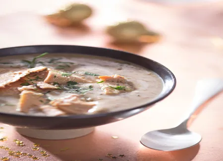 Crème de lentilles, châtaignes au foie gras