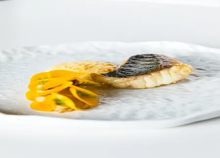 Dorade sauvage, butternut du potager au sucre muscovado