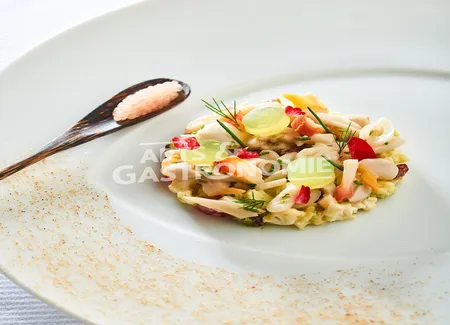 Couteaux jumbo et rémoulade de chou-fleur au curry vert