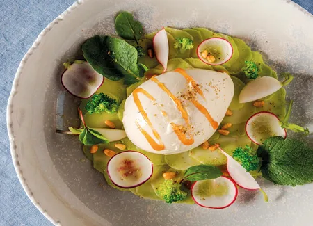 Carpaccio de tiges de brocoli & mozzarella