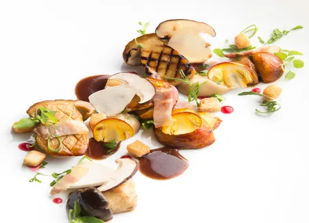 Cèpes & amanites crus – cuits & grillés façon meurette