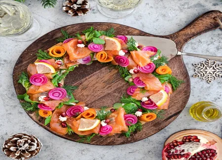 Couronne de noël au saumon fumé