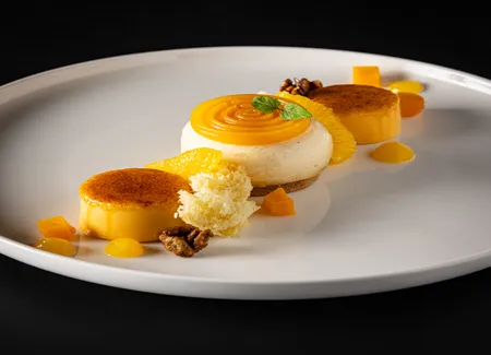 Crèmes brûlées butternut, mousse pain d’épices