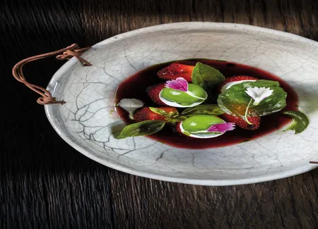 Fraise bio de joachim, basilic