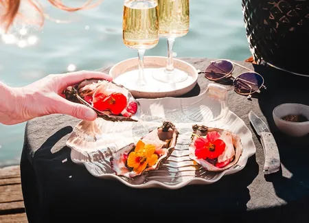 Huîtres au barbecue terre et mer