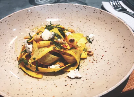 Courgette, chèvre et coriandre