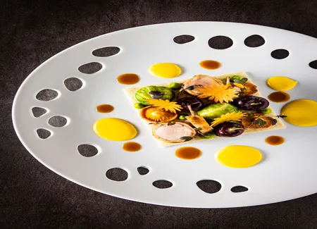 Lapin de bourgogne, sabayon à la moutarde au chablis