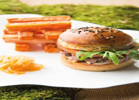 Burger petit salé aux lentilles