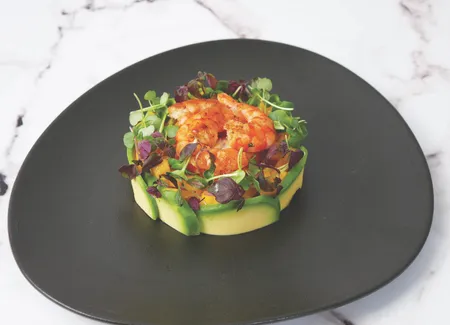 Méli-mélo crevettes, mangue, avocat