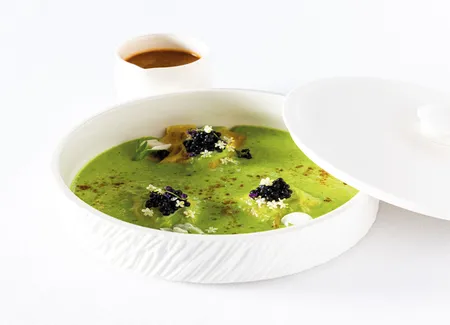 Raviole de langoustine au saté