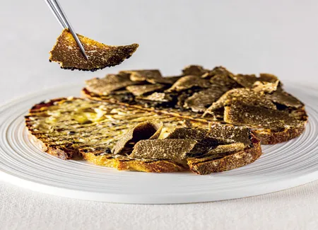 Tartine grillée à la truffe de bourgogne du père bret