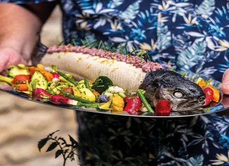 Truite de l’aube et légumes d’été