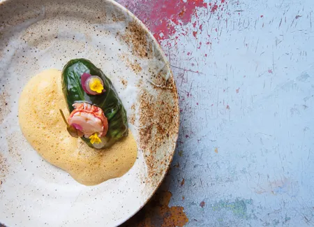 Saussoun de homard, émulsion turmeric