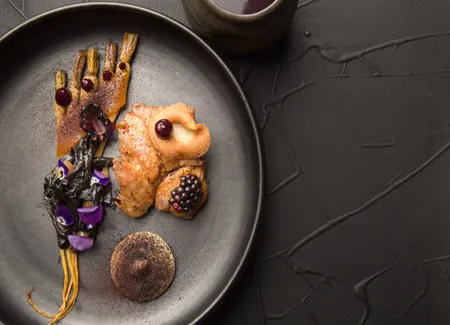 Ris de veau, panais, trompettes & mûres