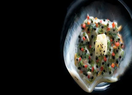 Les coquillages en marinière, copeaux de beurre demi-sel