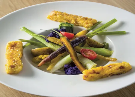 Petits légumes gourmands, ananas, lait de coco au curry