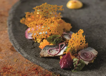 Sardine, quinoa, safran et aioli