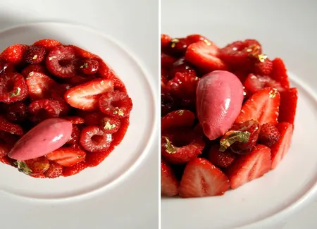 Sorbet pur fruit fraise & thé noir fumé