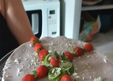 Le fraisier mousse chocolat blanc noix de coco