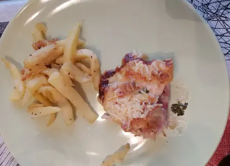 Escalopes de poulet gratinées à l'oignon