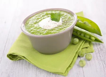 Velouté glacé de menthe et petits pois au cookeo